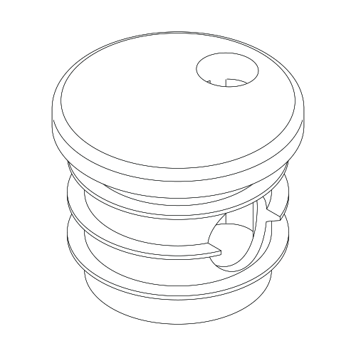 Flag cap 1" round ribbed - 1541865.png